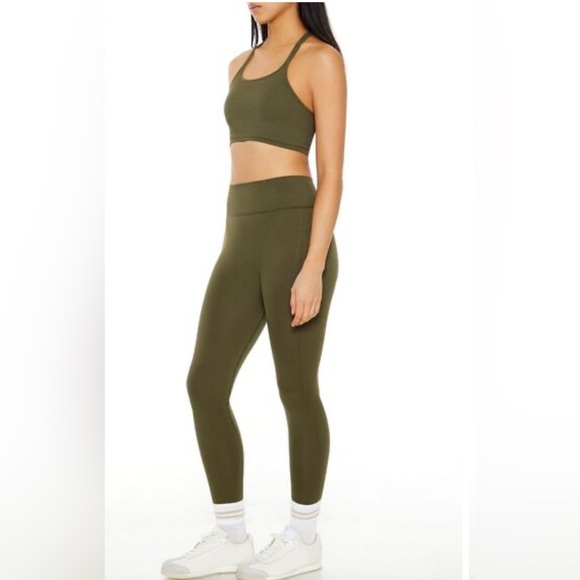 Active Seamless High-Rise Leggings Olive Green Large - Picture 4 of 13